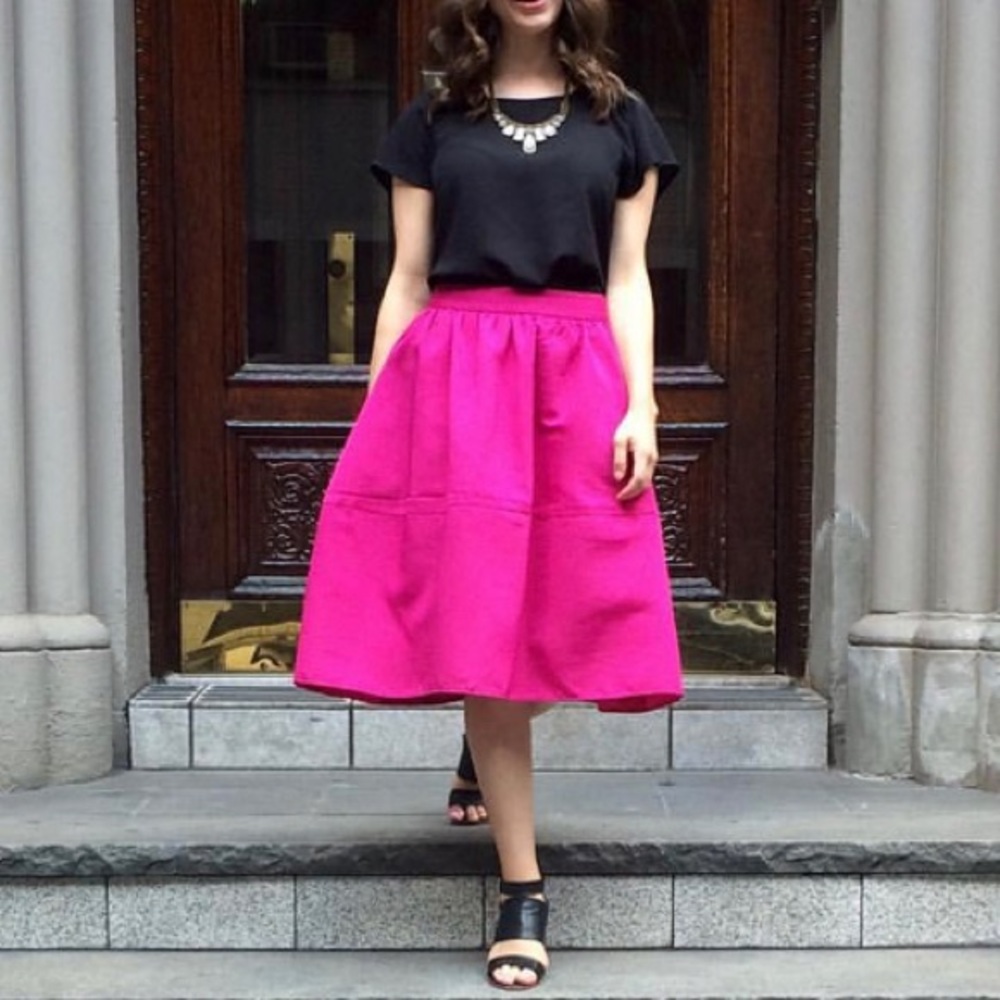 Pink Satin Circle Skirt